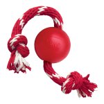 KONG Red Ball with Red and White Rope, Small